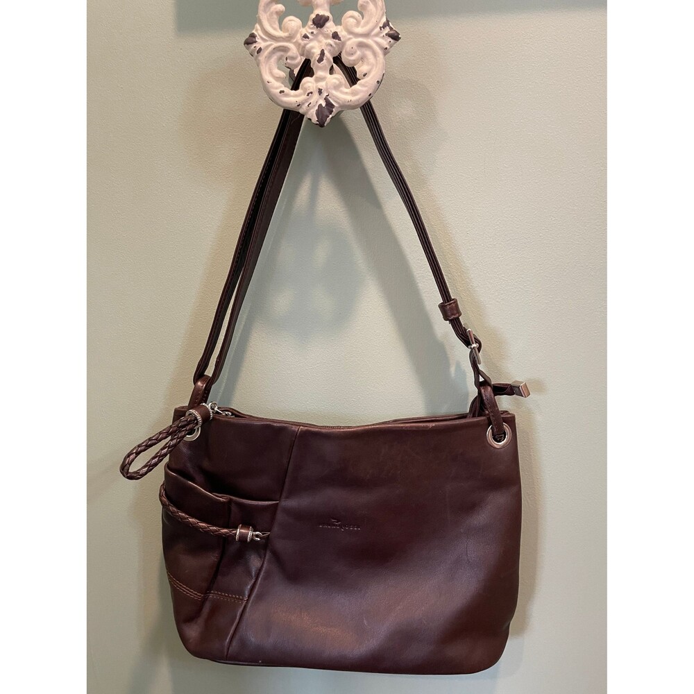Gently Used Bruno Rossi brown leather handbag made in Italy